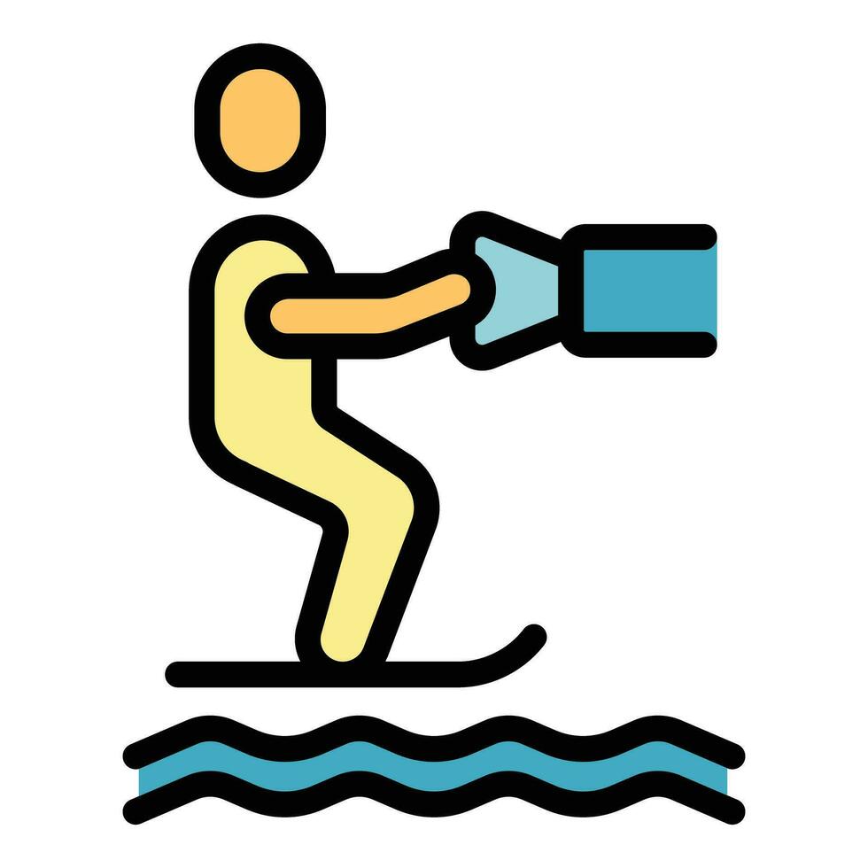 Fast water ski icon vector flat