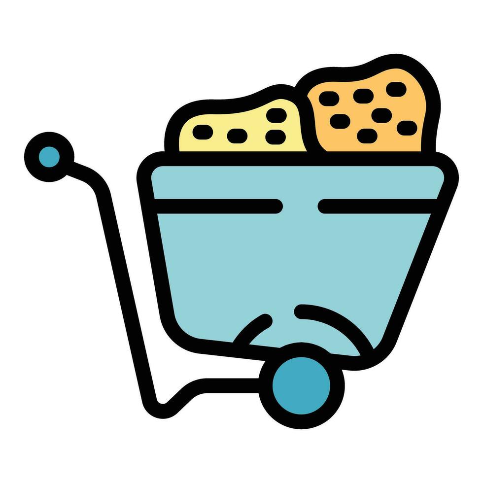 Wheelbarrow icon vector flat