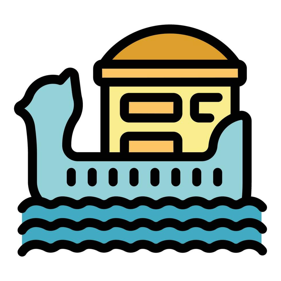 Cambodia boat icon vector flat