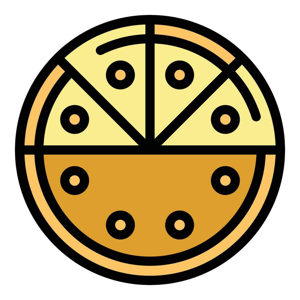 parte superior ver tarta de queso icono vector plano