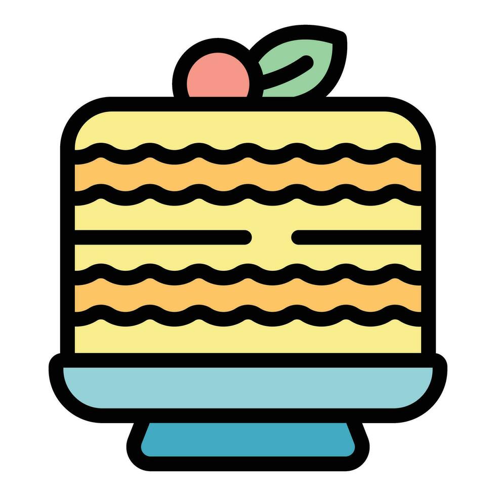 Bakery cake icon vector flat