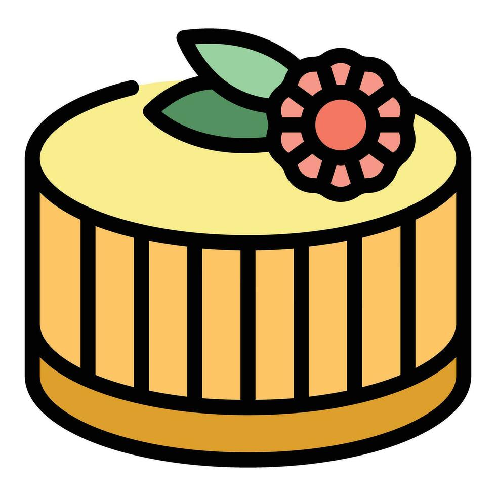 pastel postre icono vector plano