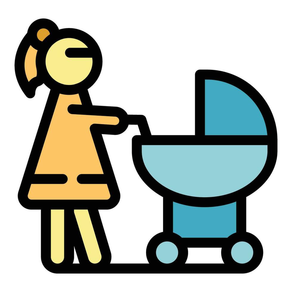 Nanny icon vector flat