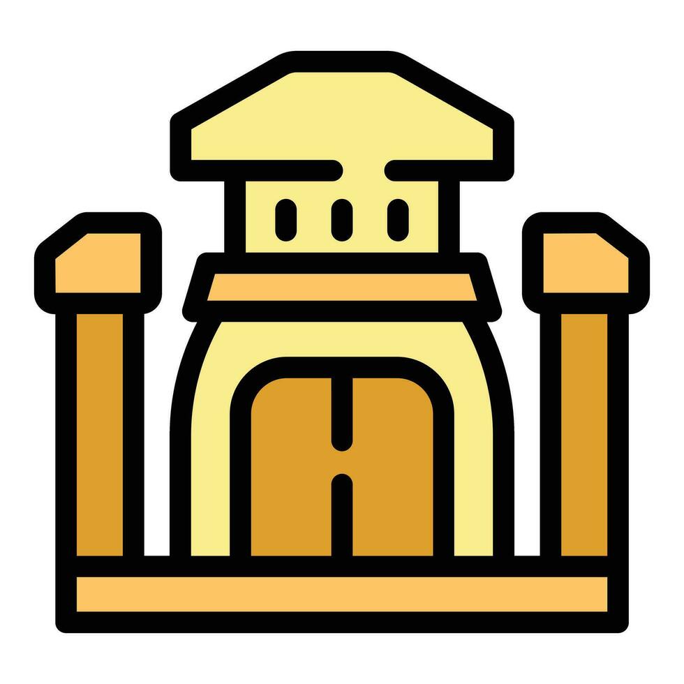 Temple house icon vector flat