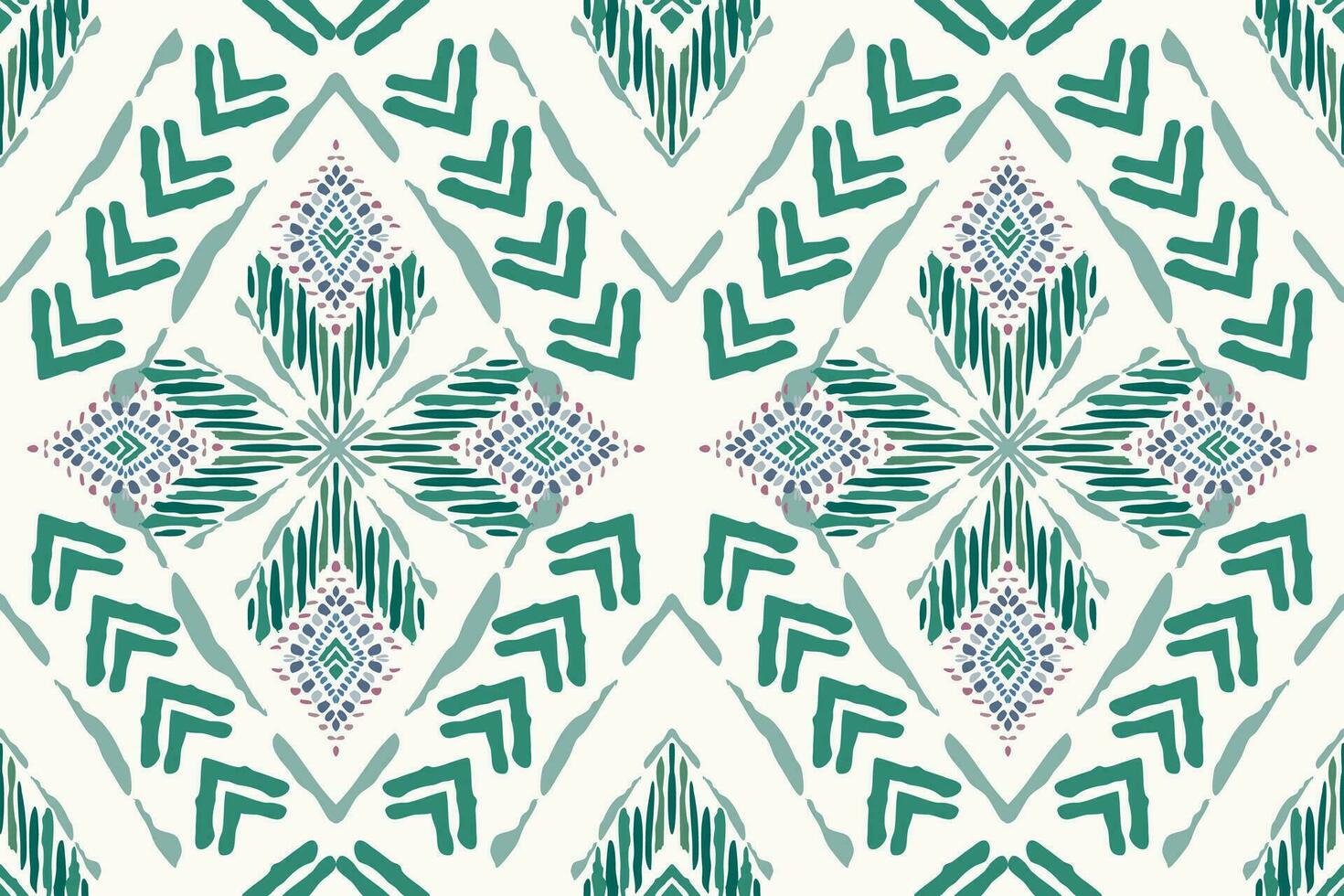 Ikat paisley embroidery on the fabric in Indonesia,India and asian countries.geometric ethnic oriental seamless pattern.Aztec style. illustration.design for texture,fabric,clothing,wrapping,carpet. vector