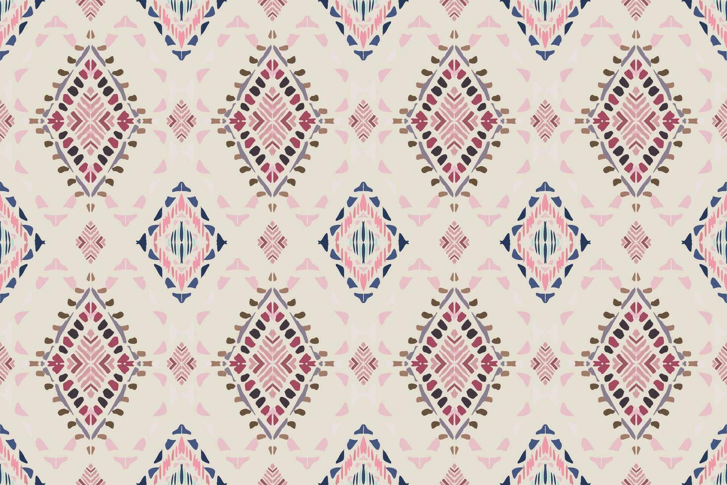 Ikat paisley embroidery on the fabric in Indonesia,India and asian countries.geometric ethnic oriental seamless pattern.Aztec style. illustration.design for texture,fabric,clothing,wrapping,carpet. vector