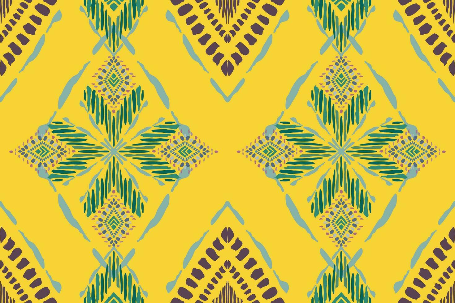 Ikat paisley embroidery on the fabric in Indonesia,India and asian countries.geometric ethnic oriental seamless pattern.Aztec style. illustration.design for texture,fabric,clothing,wrapping,carpet. vector