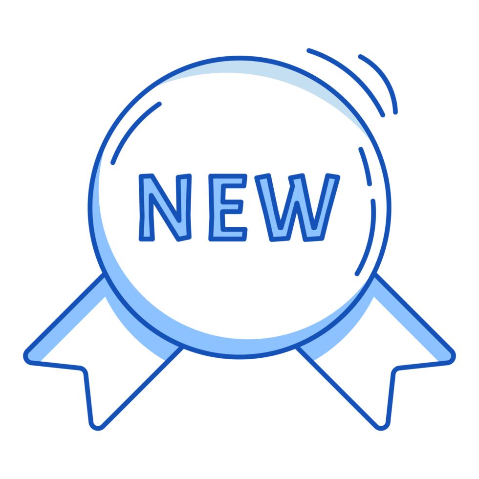 New Badge Shopping Icon Doodle Style png