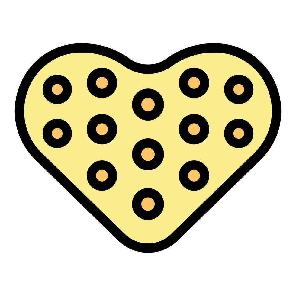 Heart shape cracker icon vector flat