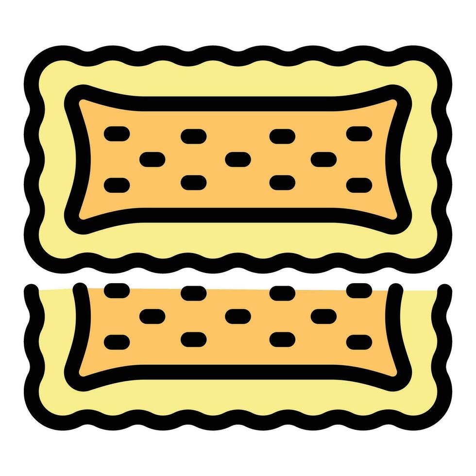 Grain biscuit icon vector flat