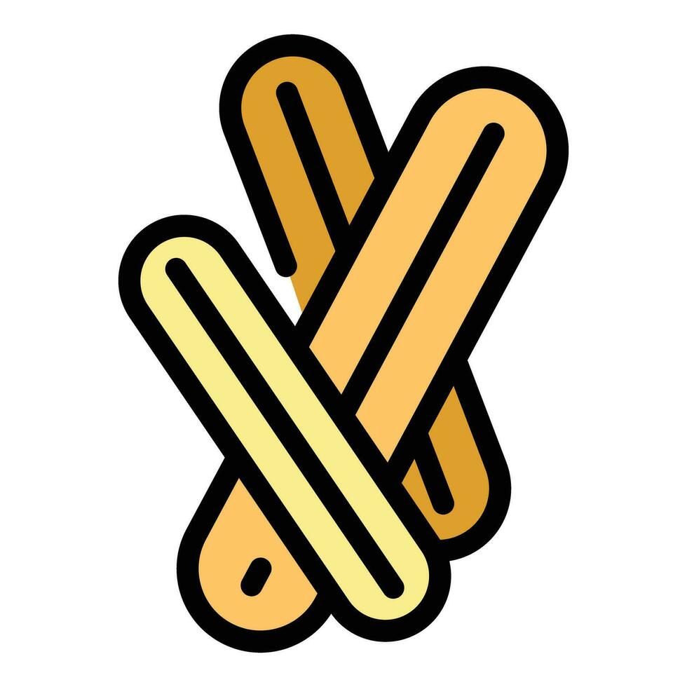 Churro with drink icon vector flat