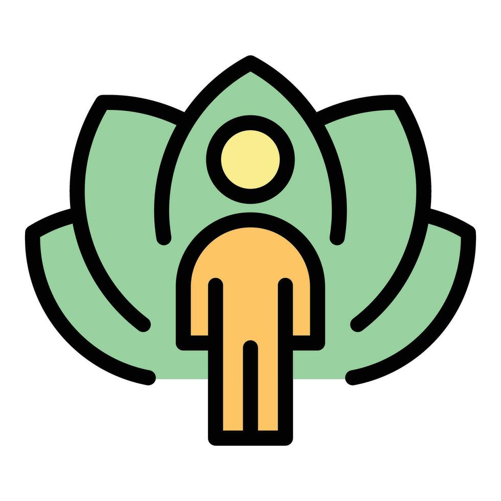 Lotus meditation icon vector flat