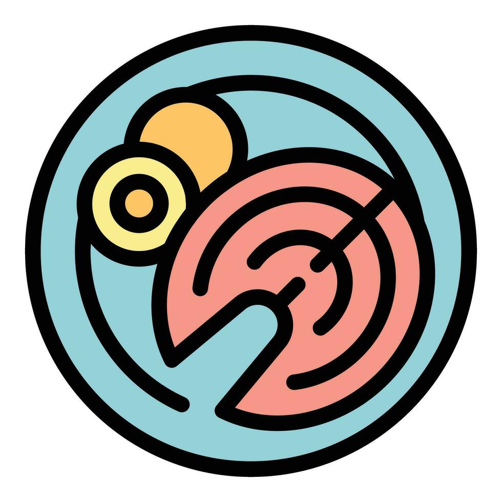 Fried fish icon vector flat