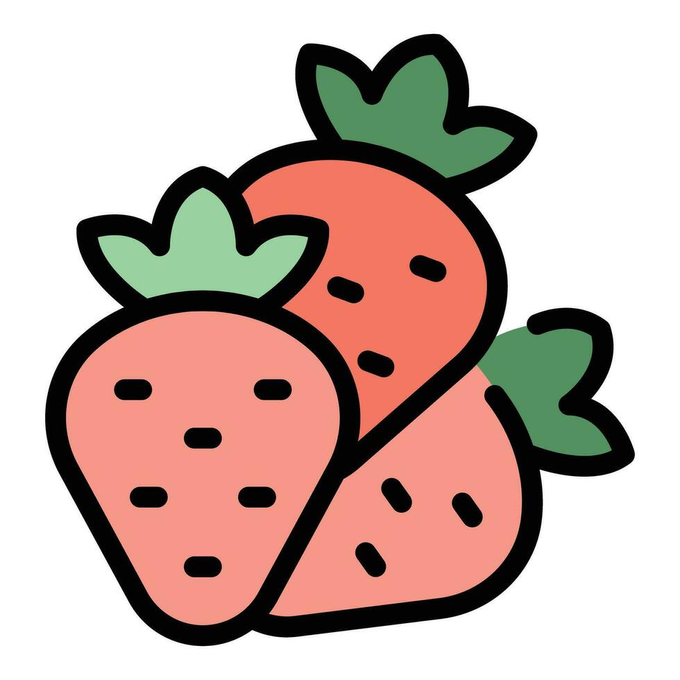 Strawberry fruit icon vector flat