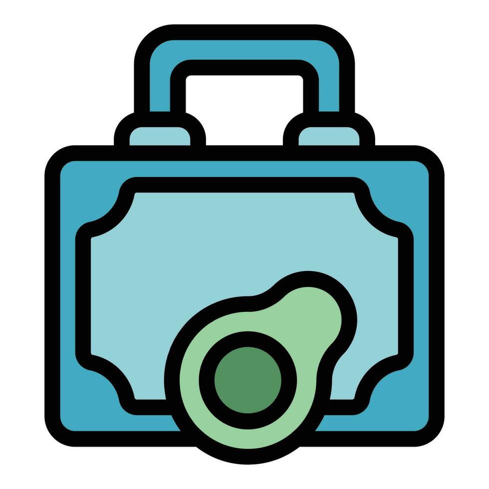 Lunch box icon vector flat