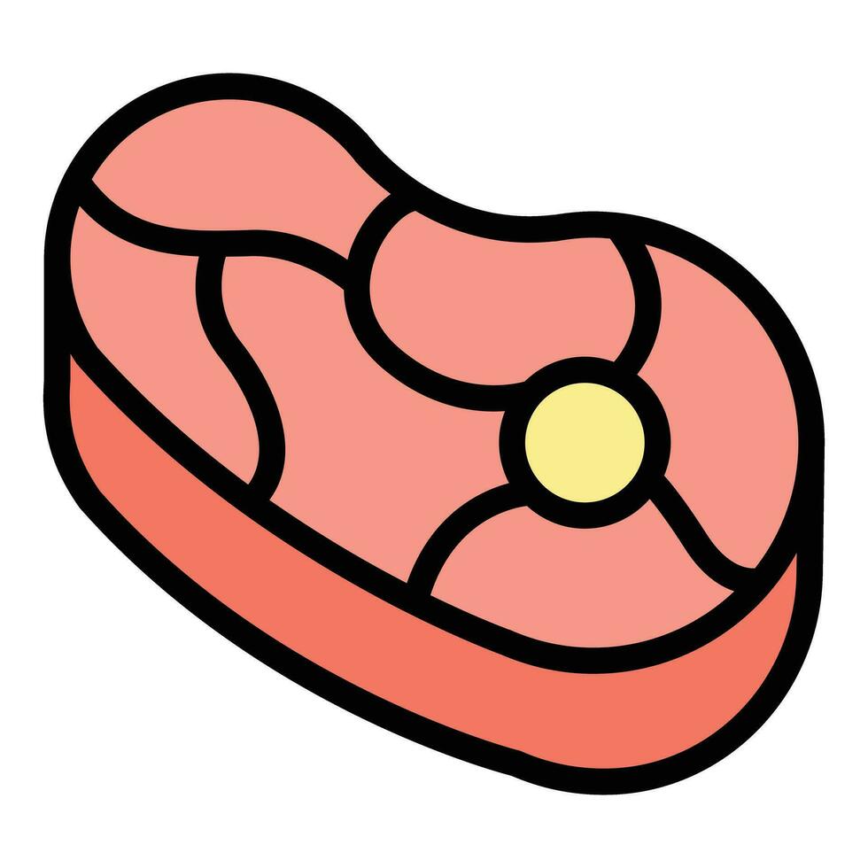 Raw meat icon vector flat