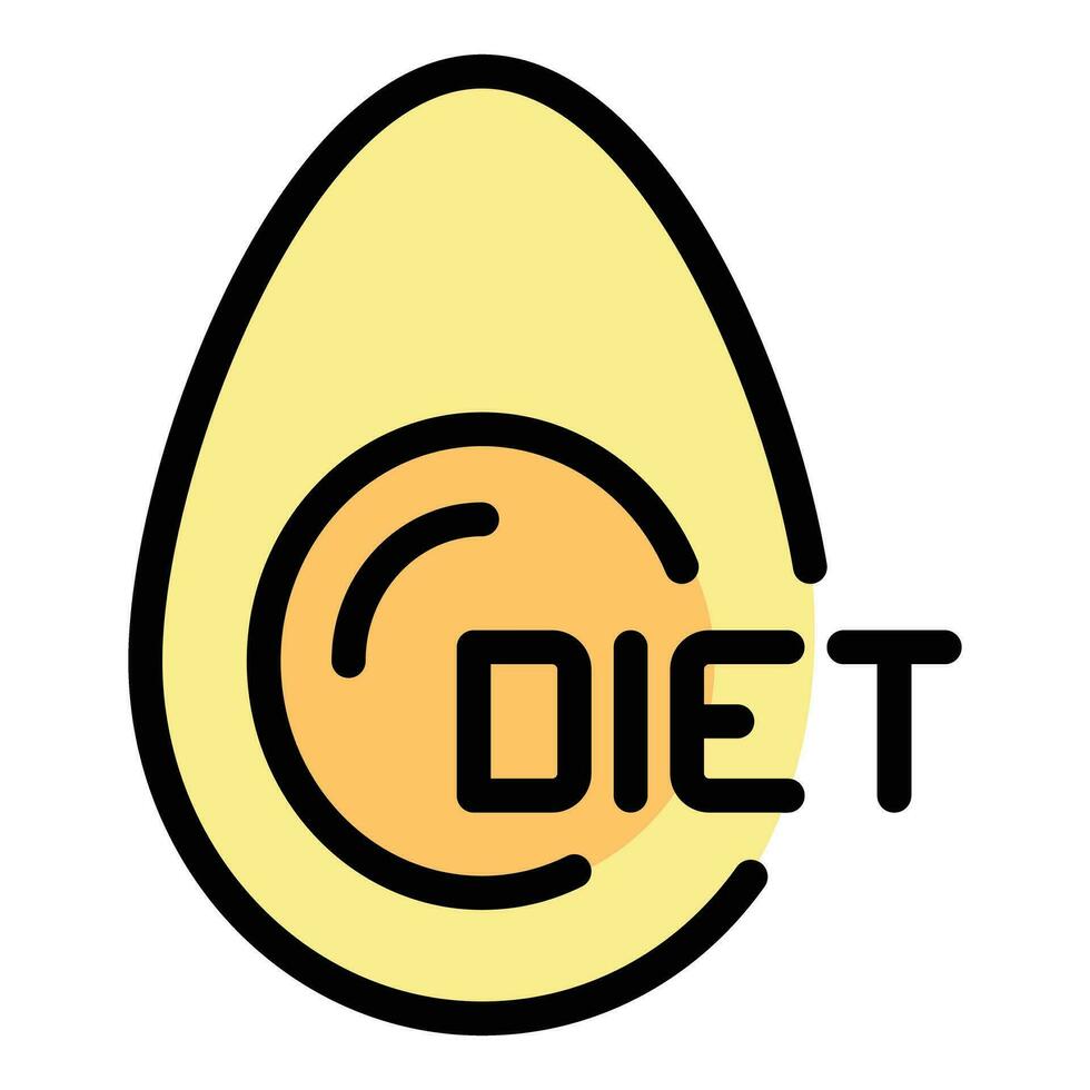 Boiled egg diet icon vector flat