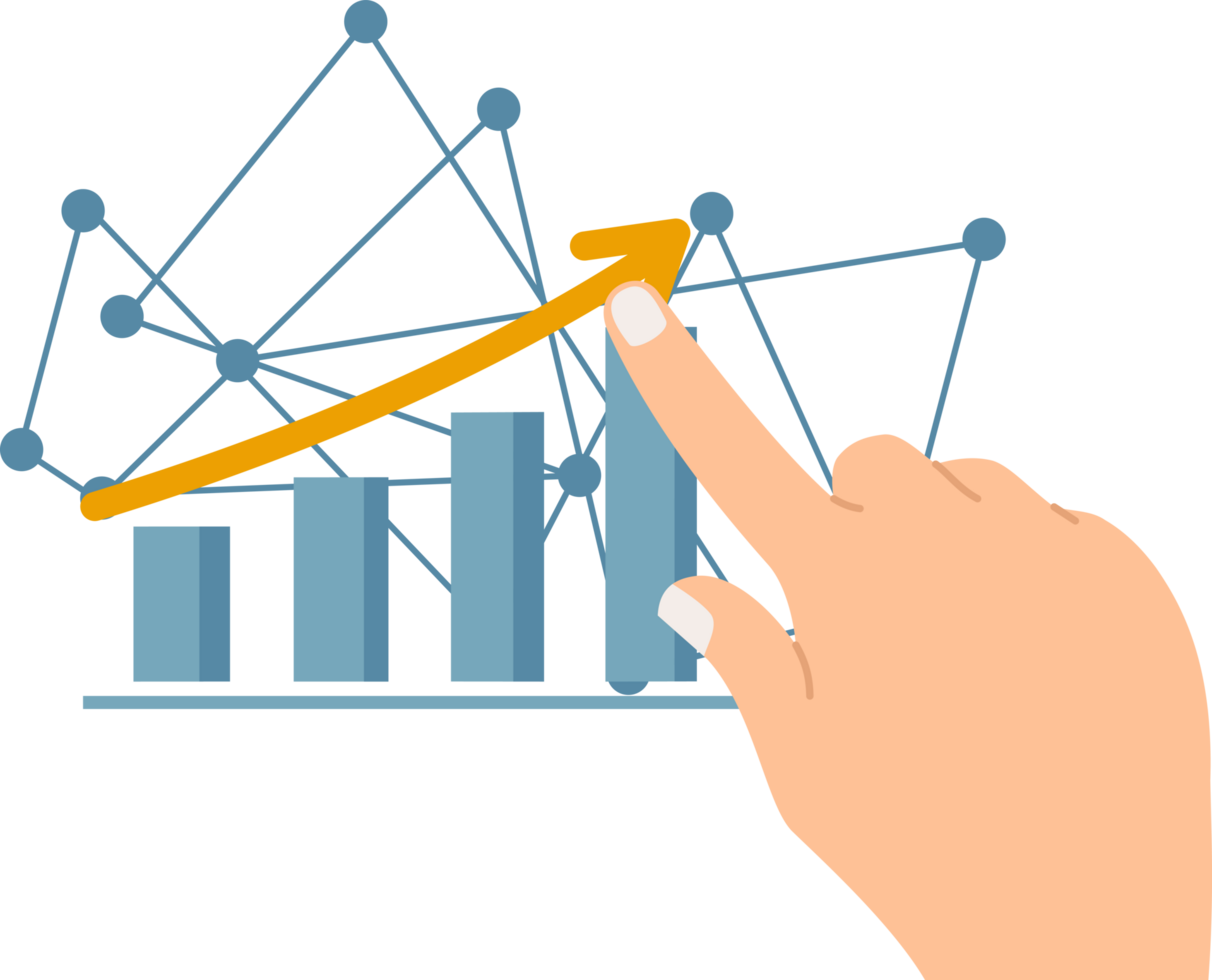 Businessmen investor stock market value up. concept analyze trading data png