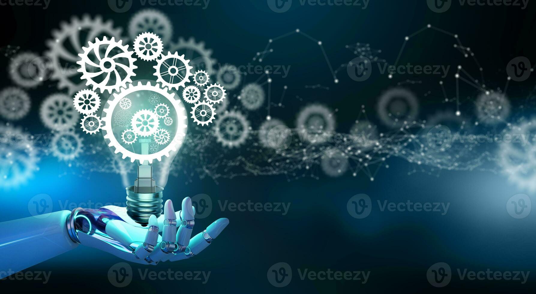 Innovation gears. Idea and imagination. Creative and inspiration concept. Generative Ai. photo