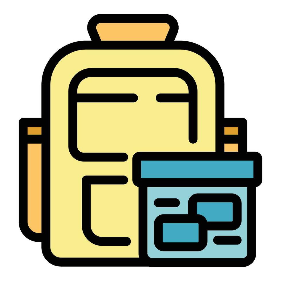 Backpack container icon vector flat