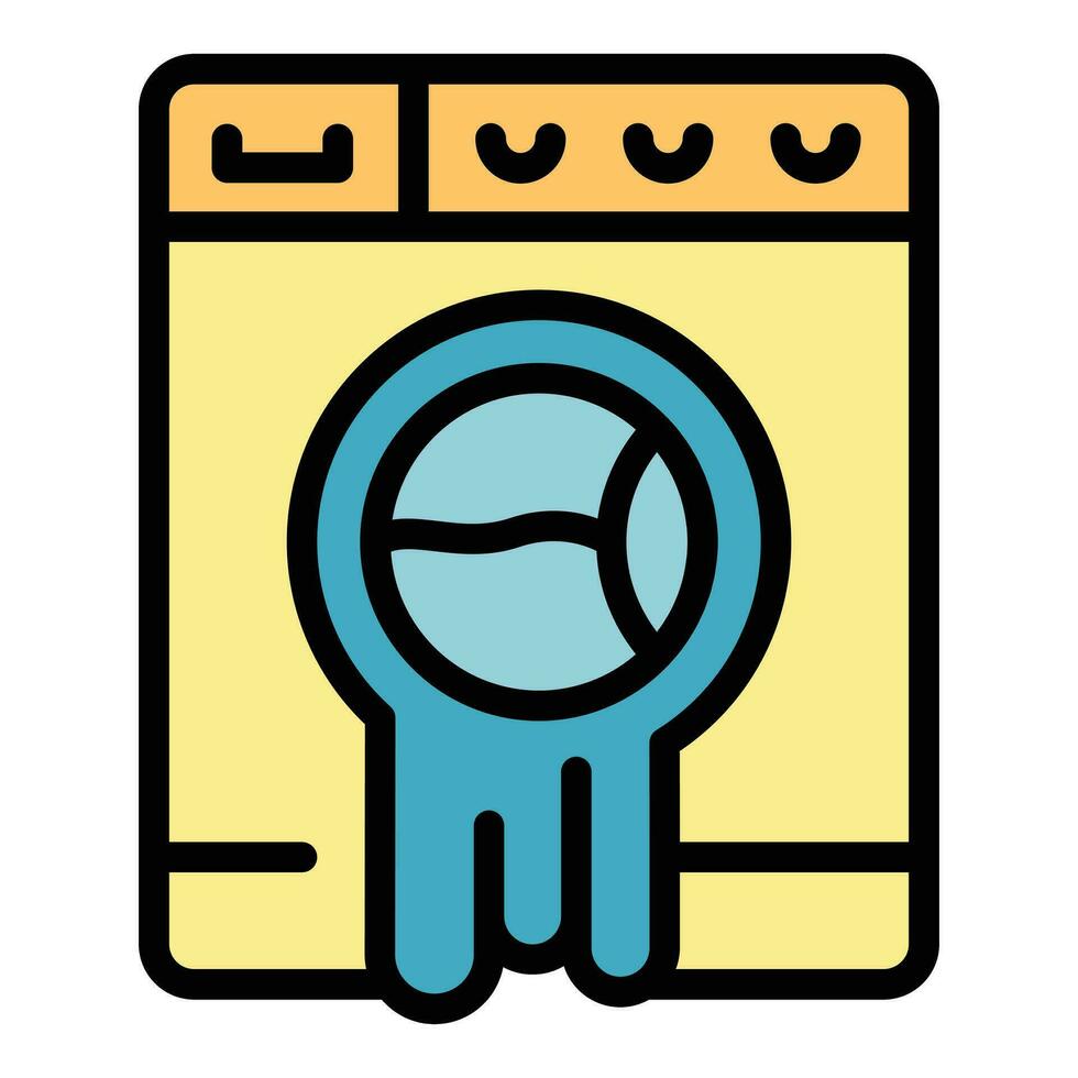 Defective wash machine icon vector flat