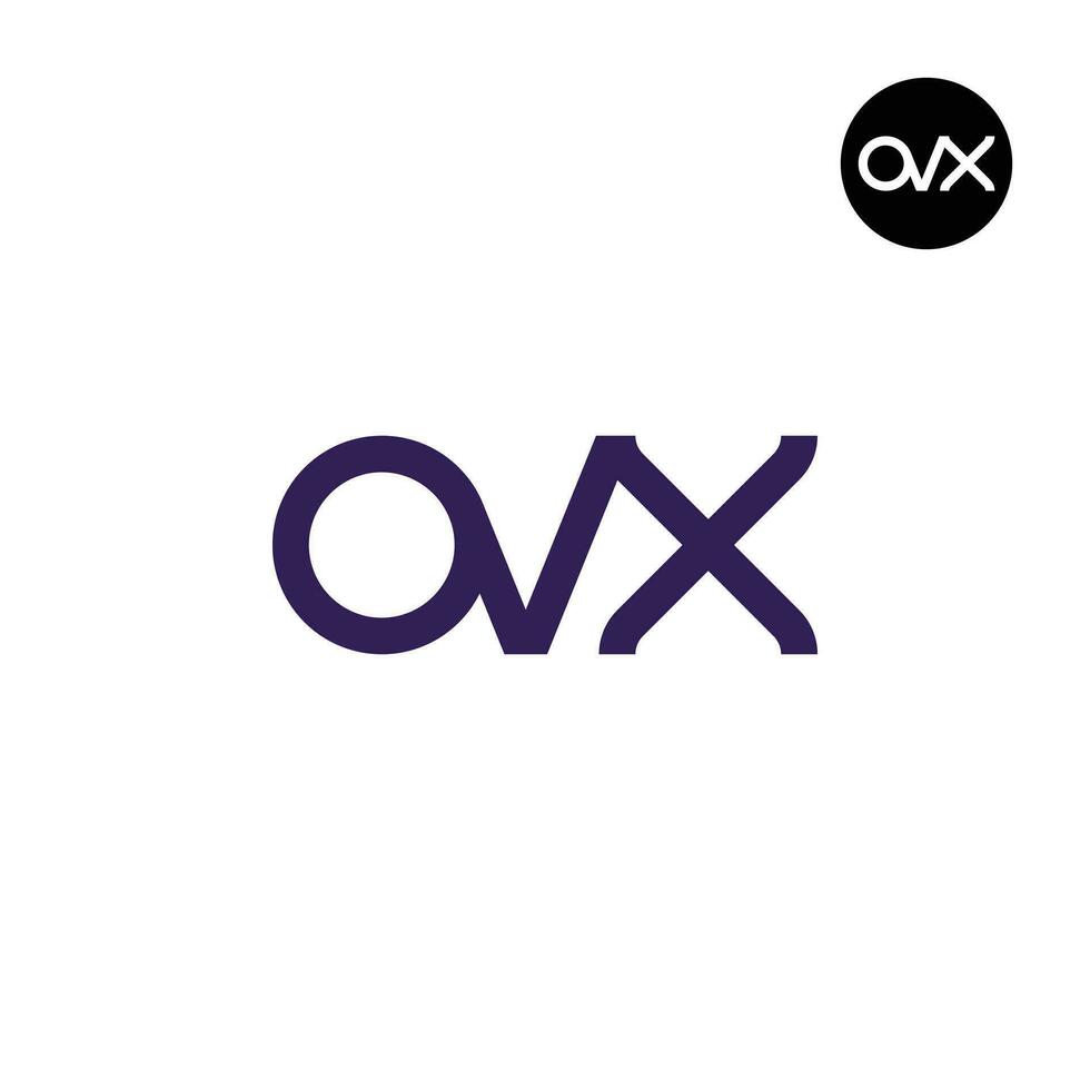 letra ovx monograma logo diseño vector