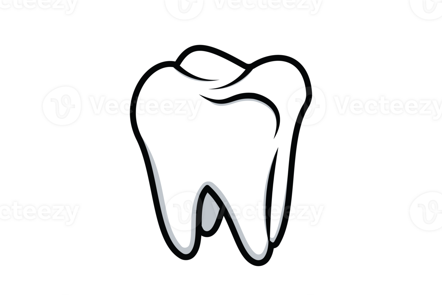 Tooth icon illustration. Healthcare and medical objects icon design concept. Dentist tooth object logo design. png