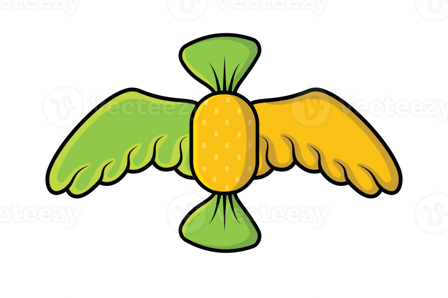 Flying Sweet Candy with Bird Wings illustration. 28181572 PNG