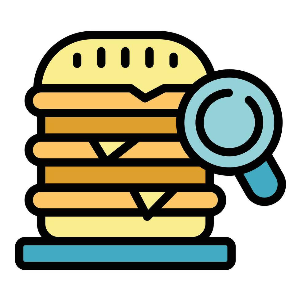 Hamburger review icon vector flat