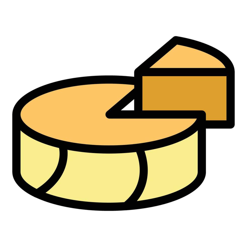Cheese roll icon vector flat