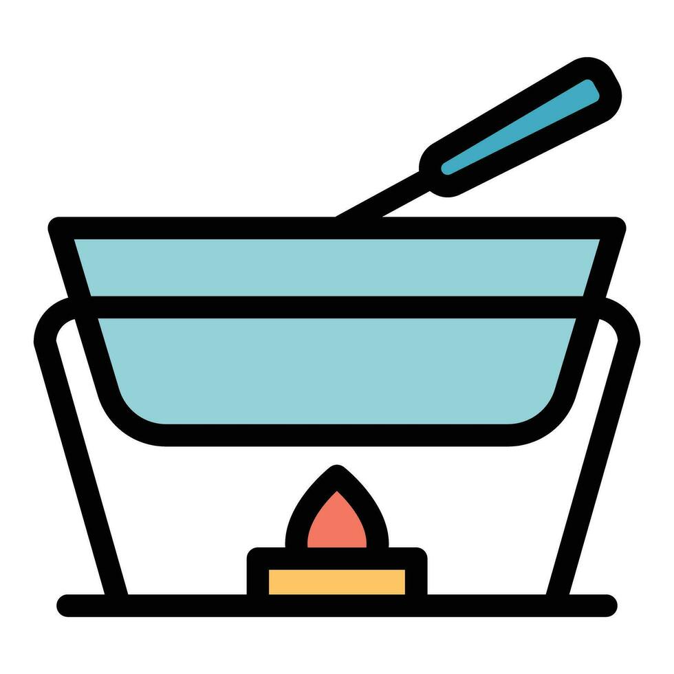 Fondue fire icon vector flat