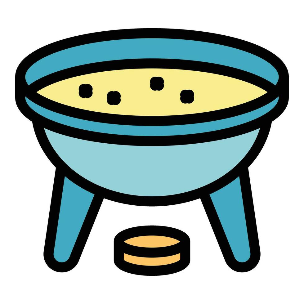 caliente Derretido fondue icono vector plano