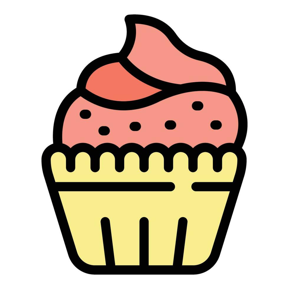 Cream cupcake icon vector flat