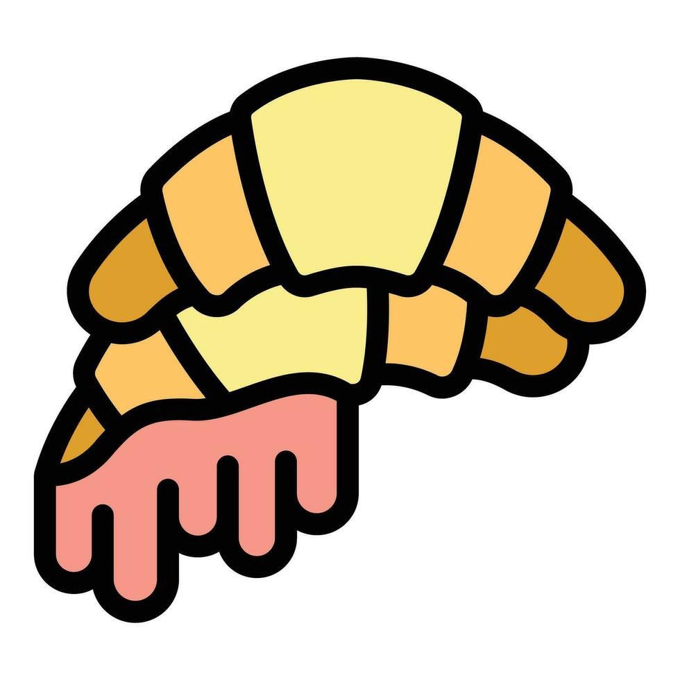 Croissant chocolate icon vector flat