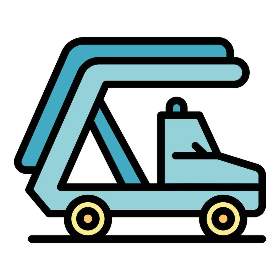 Stairs ramp icon vector flat