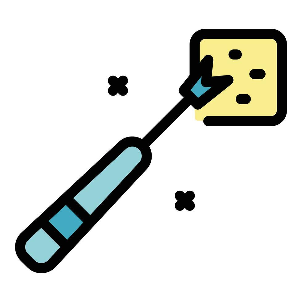 Fondue fork icon vector flat