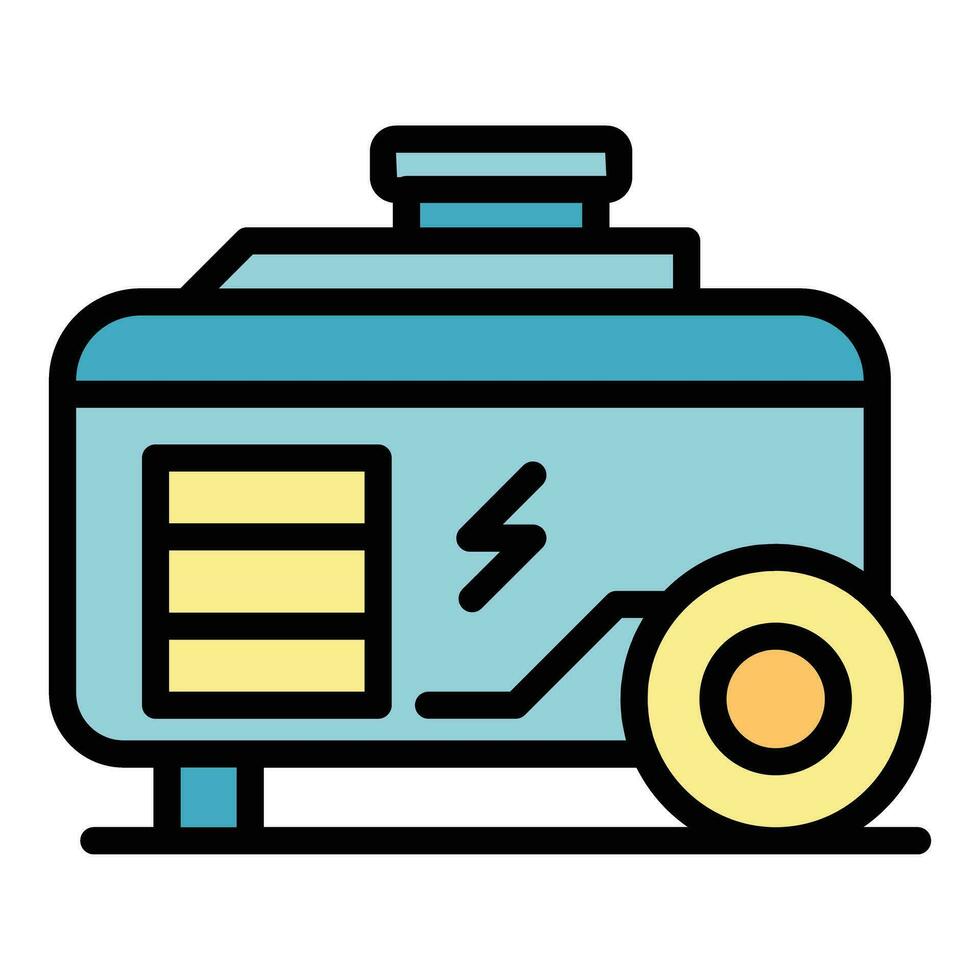 Backup generator icon vector flat