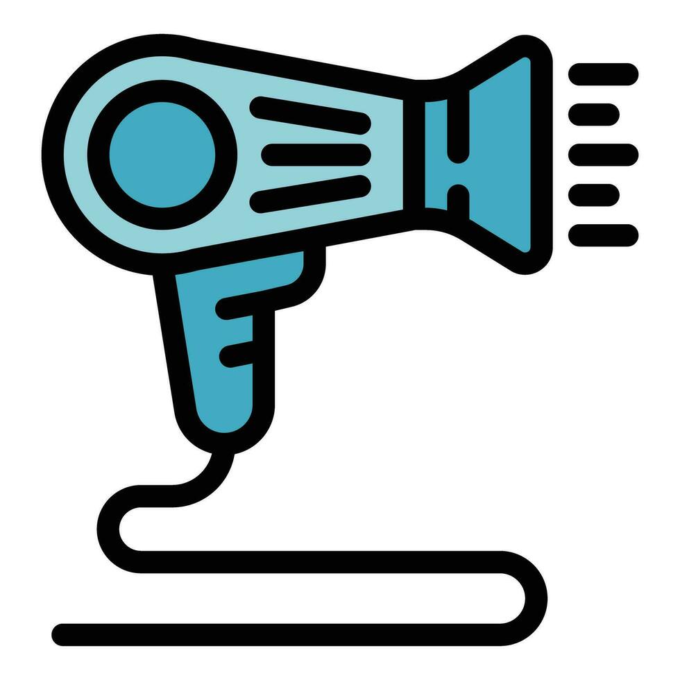 Hairy dryer icon vector flat