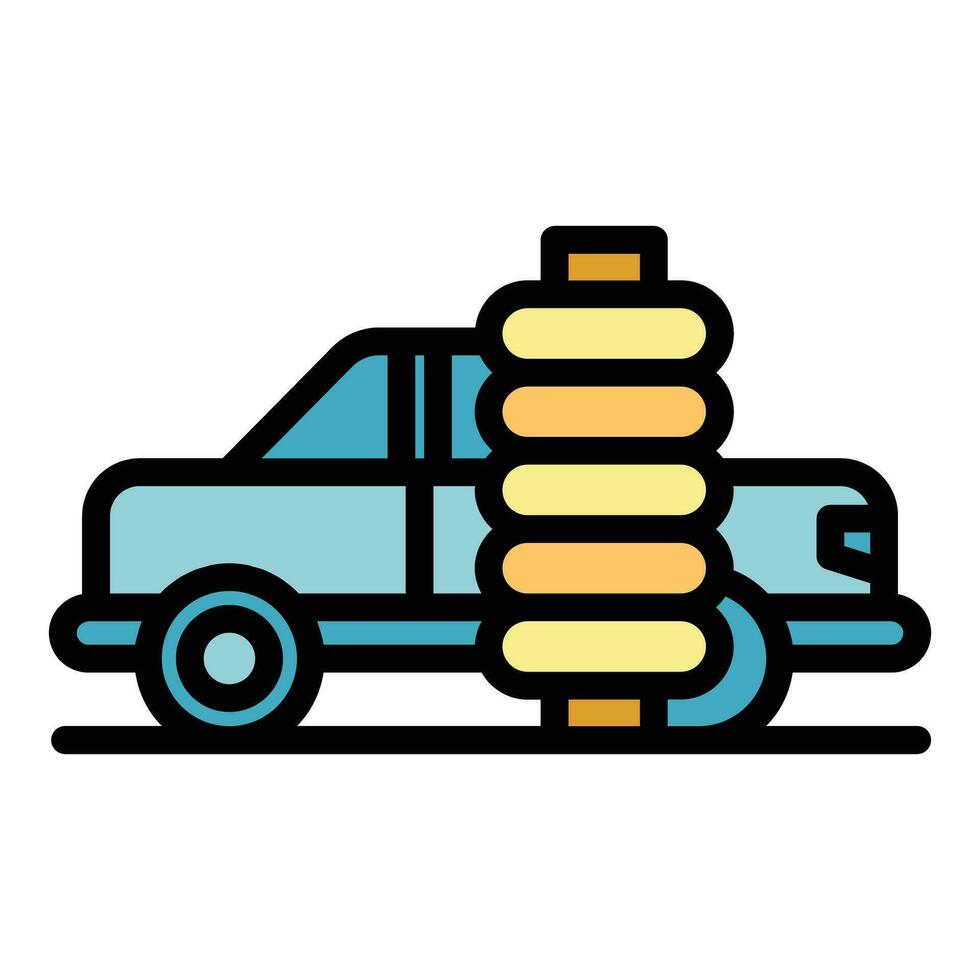 Auto cleaner icon vector flat