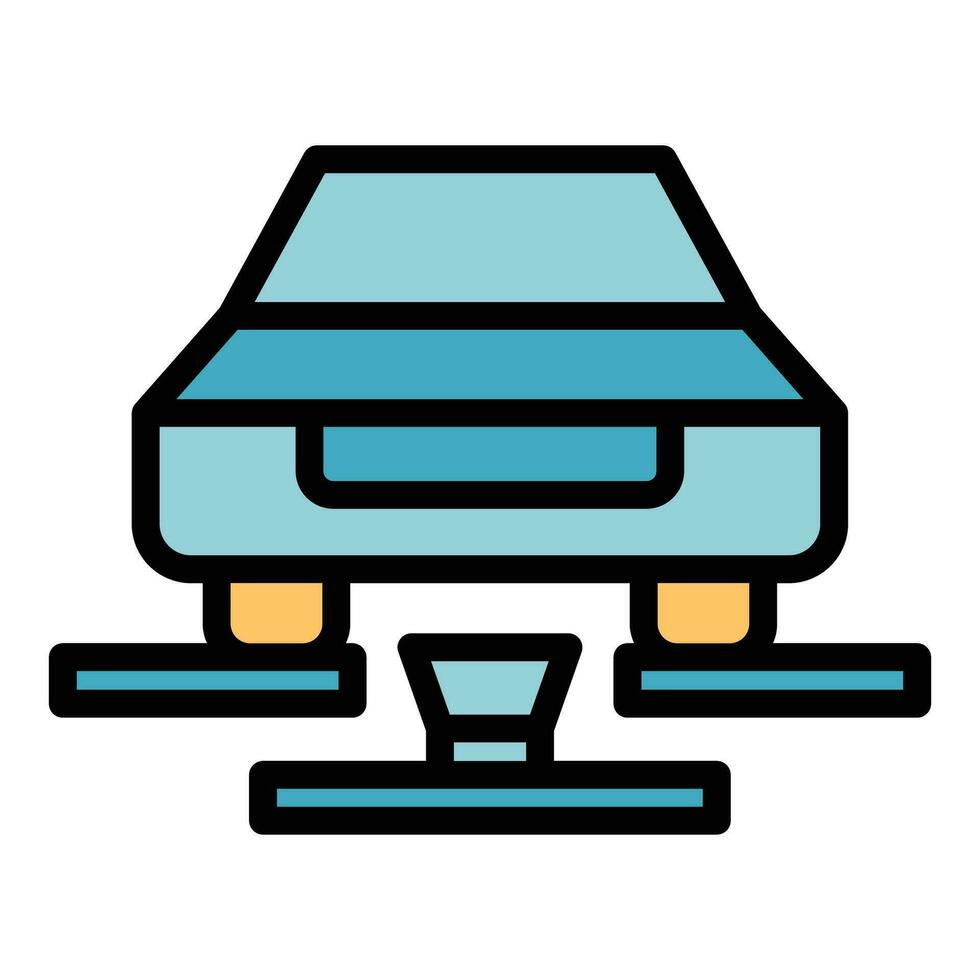 Car wash under floor icon vector flat