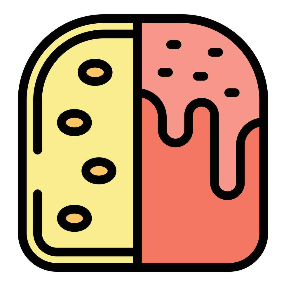 Panettone slice icon vector flat