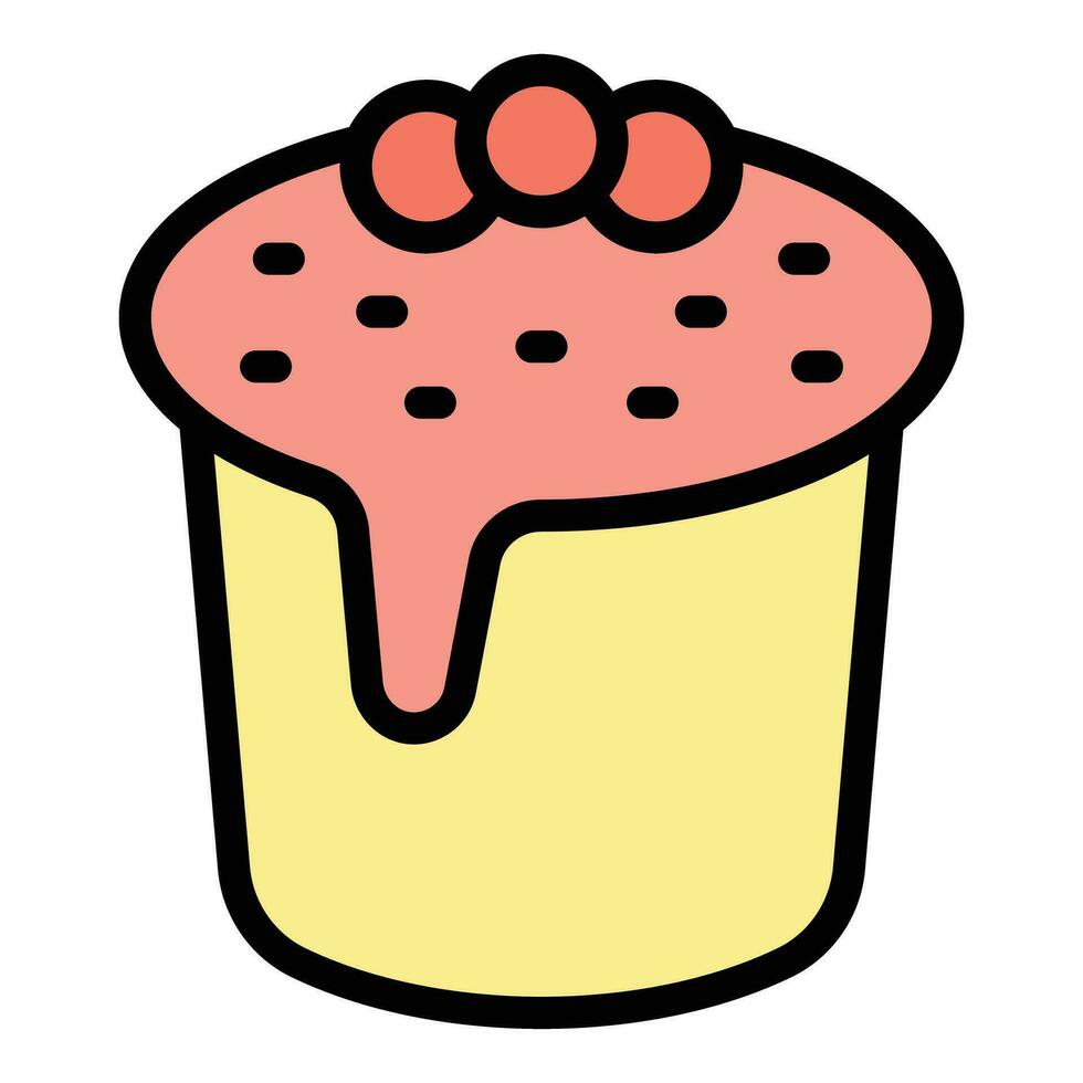 Panettone pastel icono vector plano