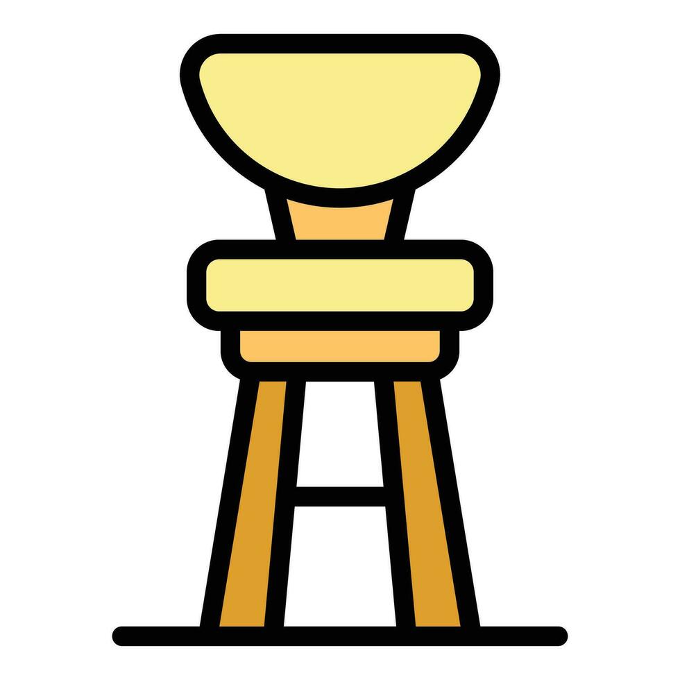 High bar stool icon vector flat