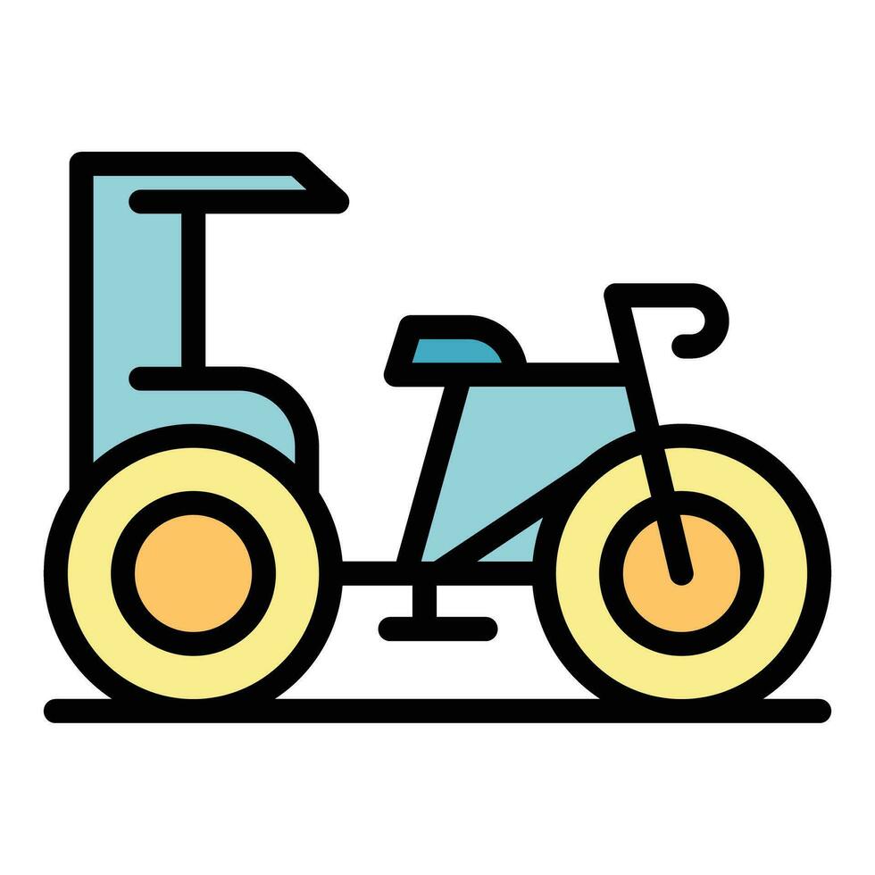 Indian trishaw icon vector flat