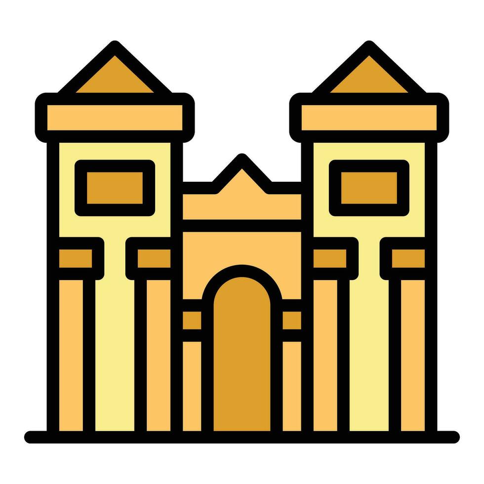 Ancient building icon vector flat