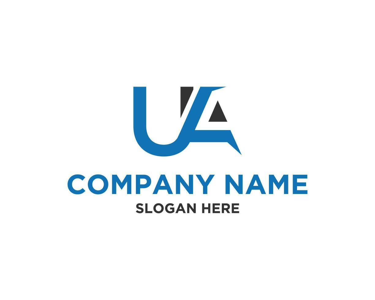 Abstract UA letter logo design icon vector illustration.