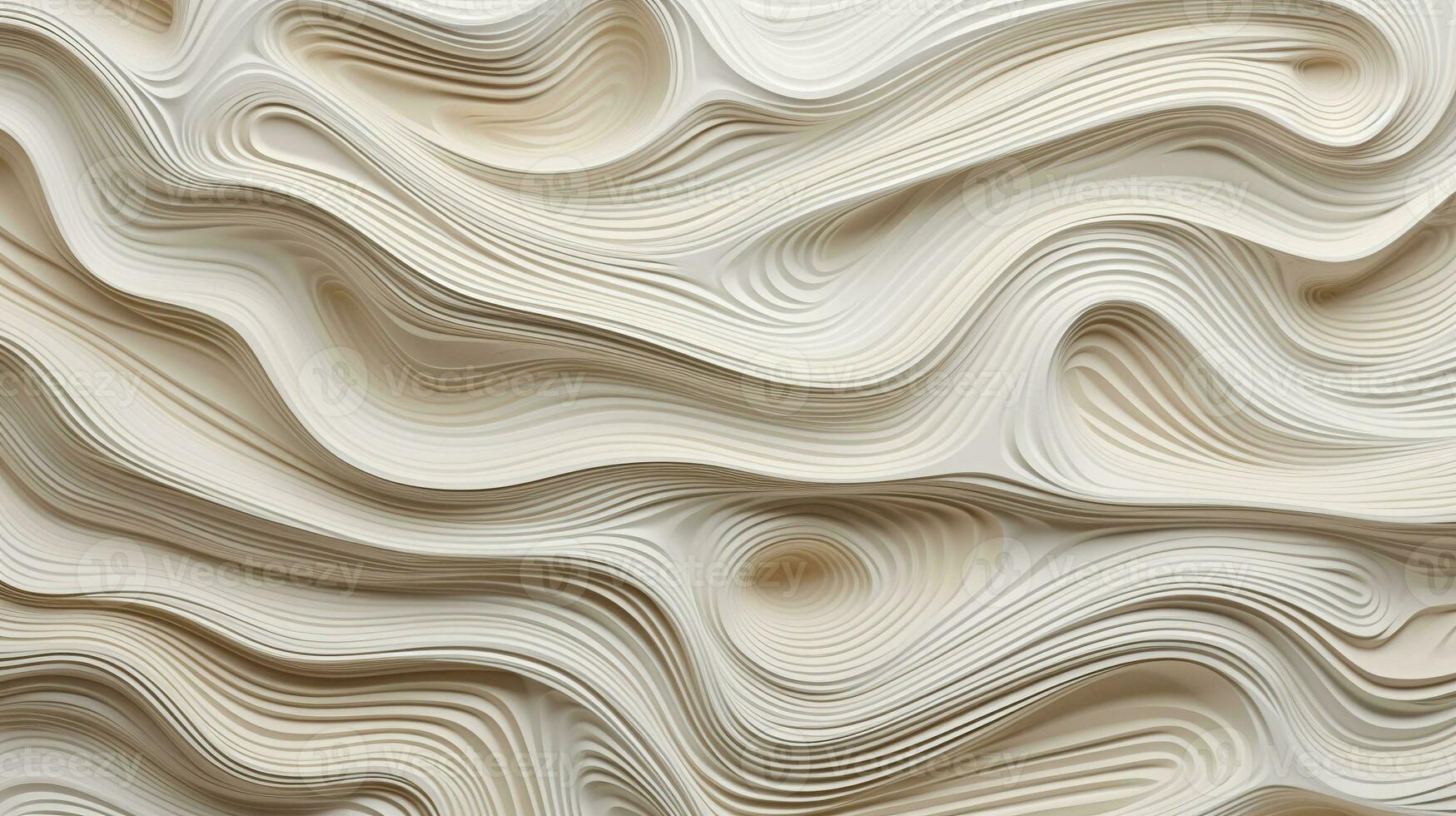 Generative AI, white, ivory and beige modelling clay, gypsum or ceramic background and texture, curls and flowing forms photo