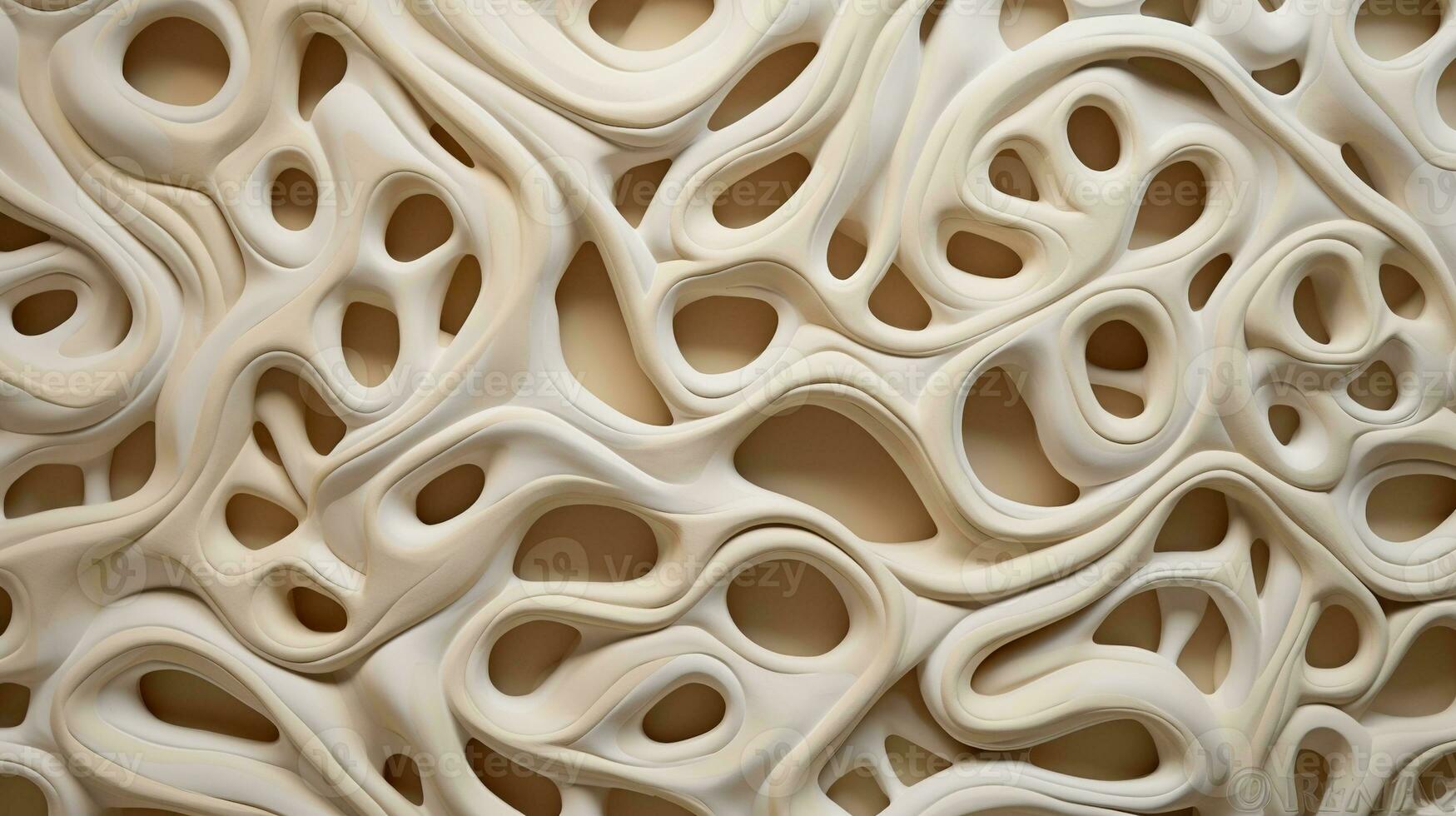 Generative AI, white, ivory and beige modelling clay, gypsum or ceramic background and texture, curls and flowing forms photo