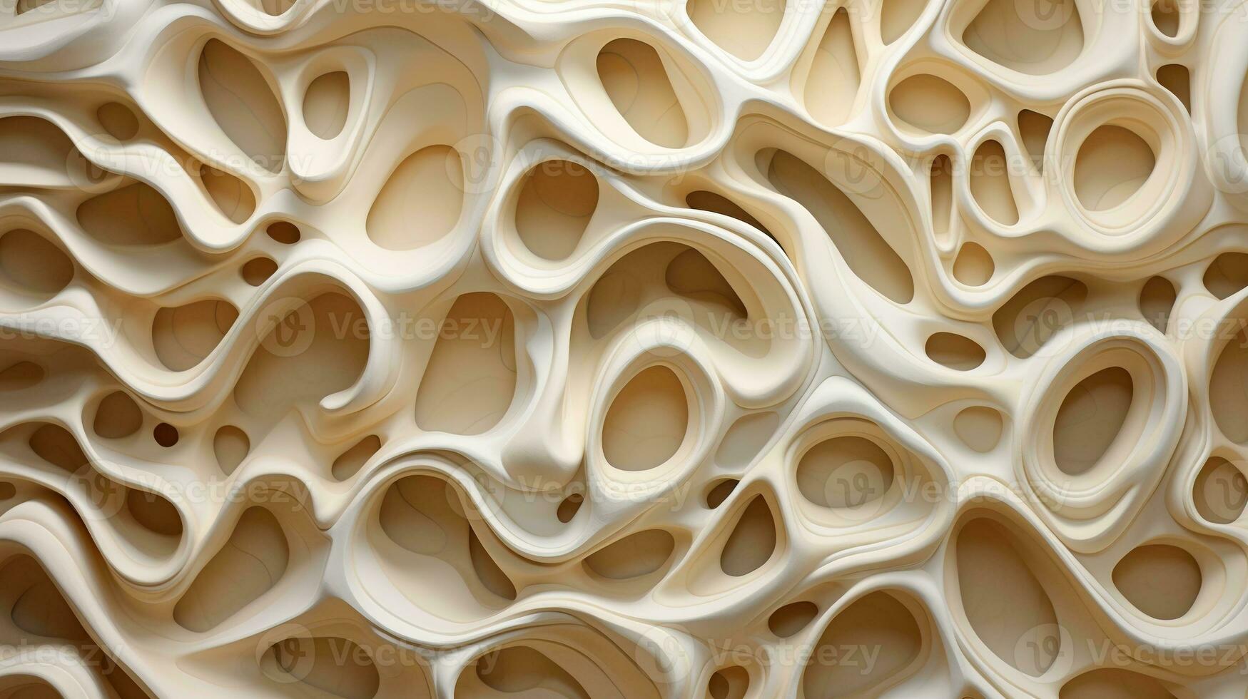 Generative AI, white, ivory and beige modelling clay, gypsum or ceramic background and texture, curls and flowing forms photo