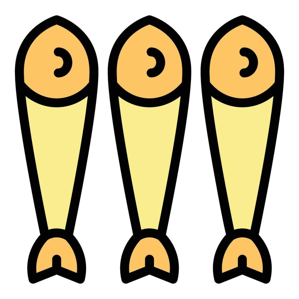 Dry fish icon vector flat